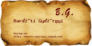 Baróti Györgyi névjegykártya